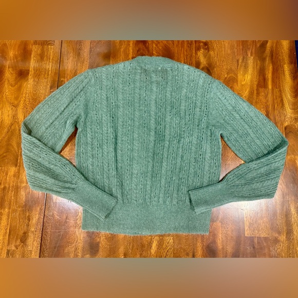 NWT! Madewell | Pointelle-Stitch Cardigan in Alpaca Blend | Botanical Green | M - Picture 6 of 6